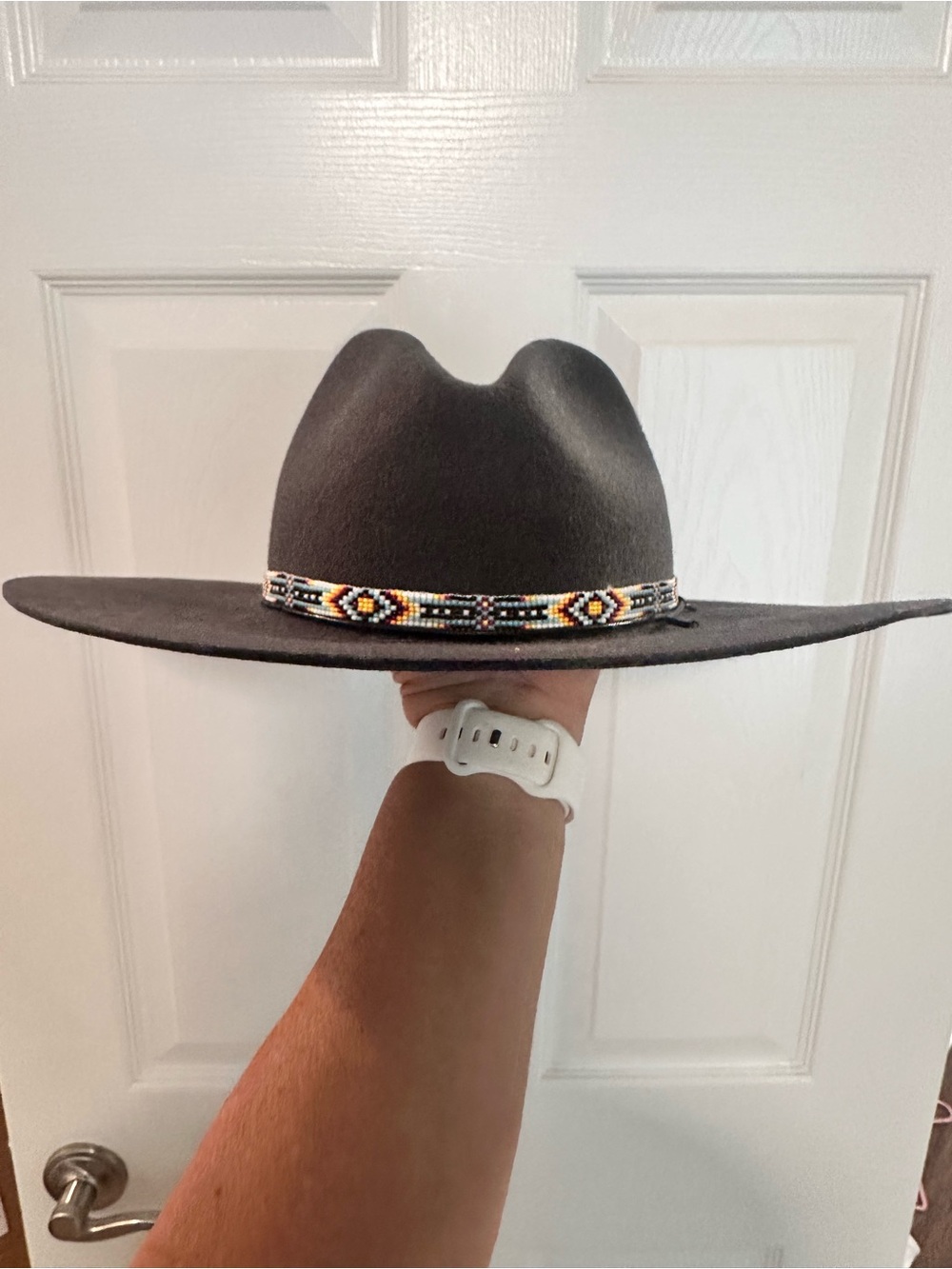 Shyanne Charcoal Felt Western Hat with Beaded Band